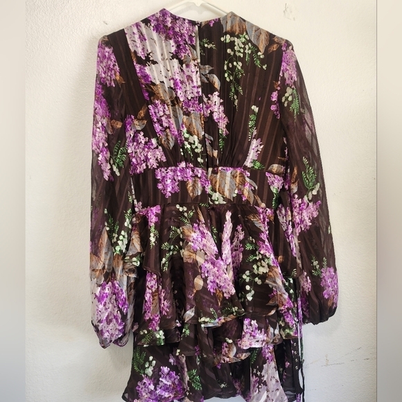 ASOS DESIGN button front mini dress in satin stripe with belt detail in bright f - Picture 6 of 6